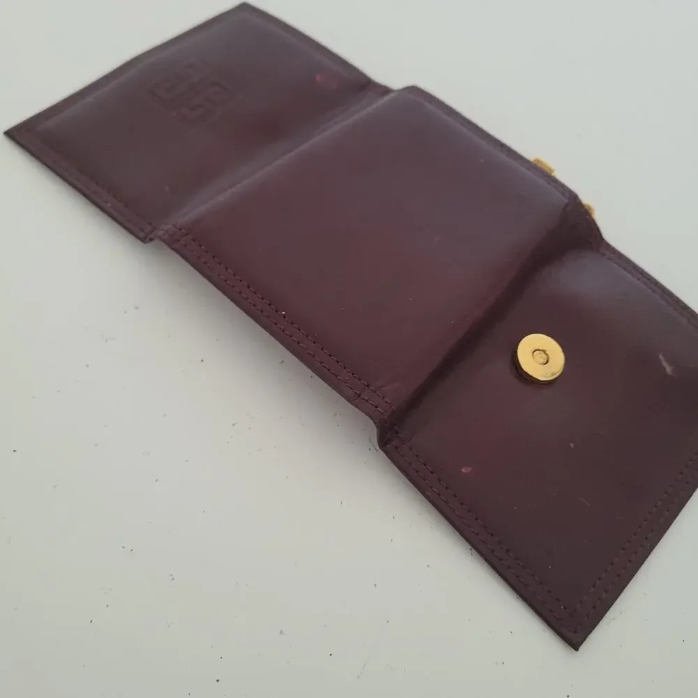 Givenchy 6 Key‎ Hooks Holder Case Wallet Red Burgundy Small Logo Leather Vintage